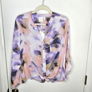 Zac & Rachel Pink and Purple Button-Down Shirt NWT XLP